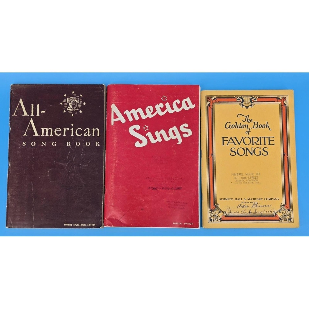 Lot of‎ 3 Vtg American Song Books Paperback 1930s-40s Sheet Music Collection